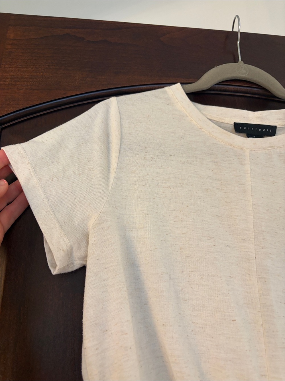 Sanctuary Cream Twist-Front Short Sleeve Tee - Picture 5 of 7